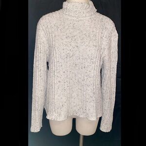 Splendor Cozy Knit Turtleneck Sweater - White XL